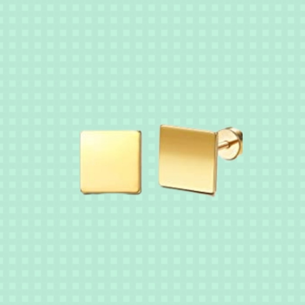 Tiny Square Earrings With Flatbacks